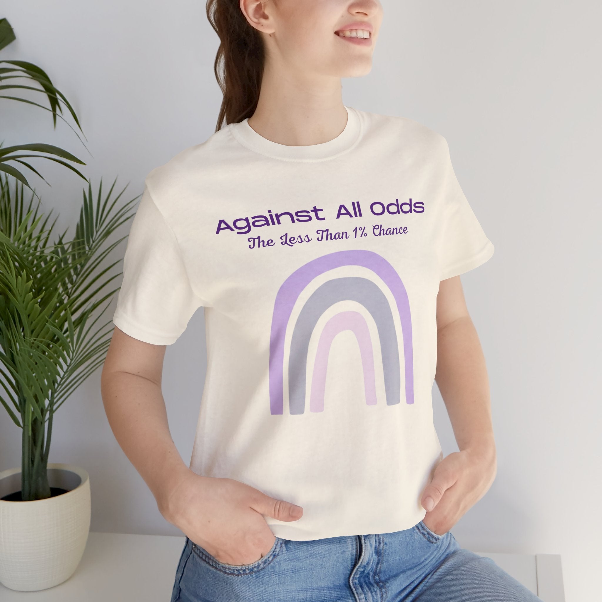 Against All Odds Rainbow Tee – Inspirational Pastel Graphic Shirt