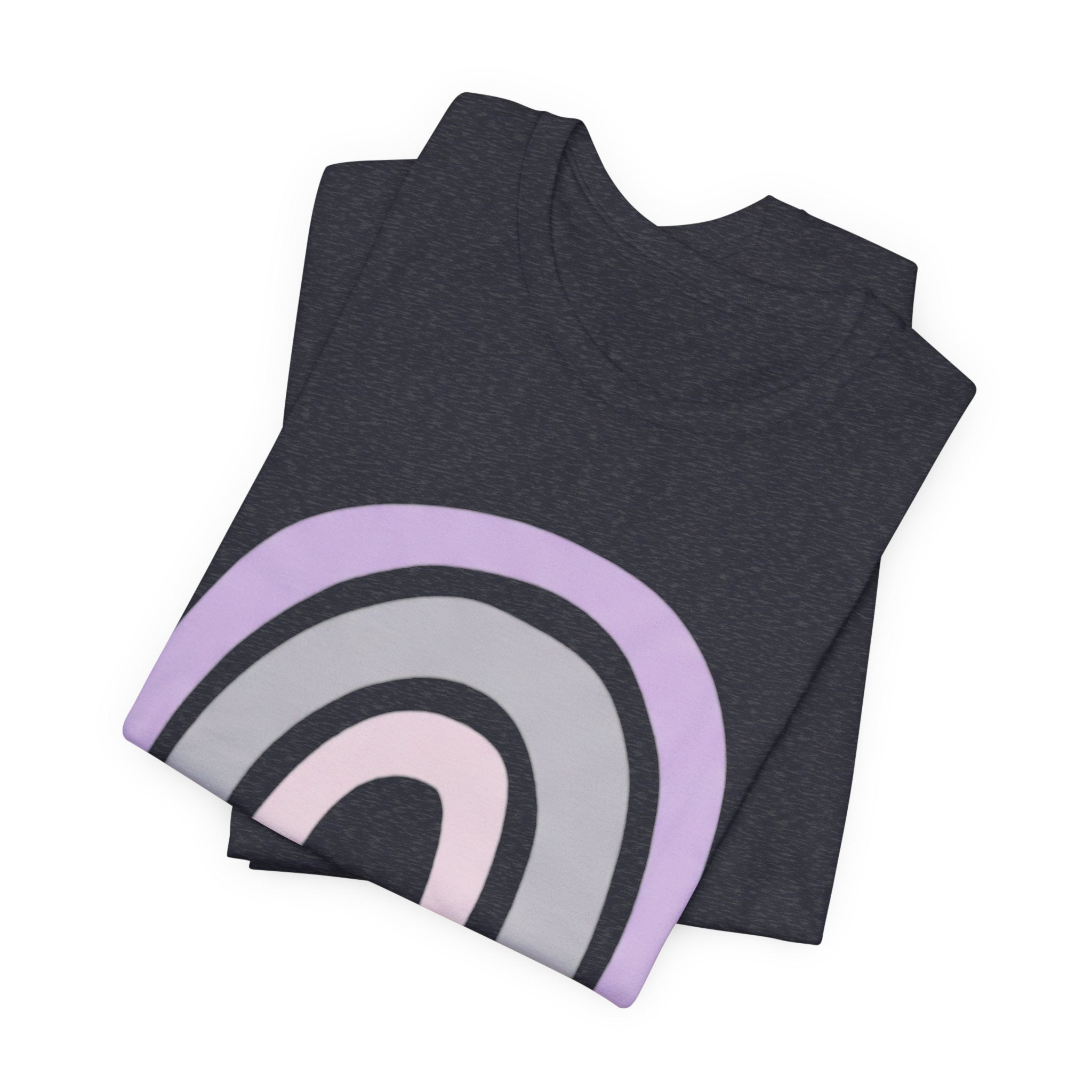 Pastel Rainbow Tee — Minimal Lavender & Blush Graphic T-Shirt