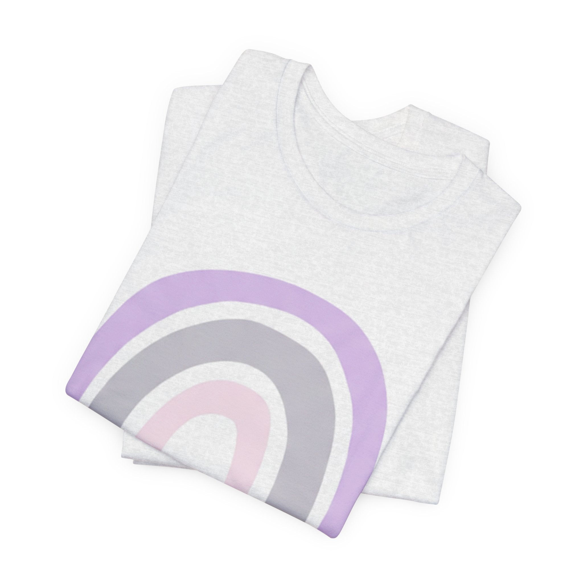 Pastel Rainbow Tee — Minimal Lavender & Blush Graphic T-Shirt