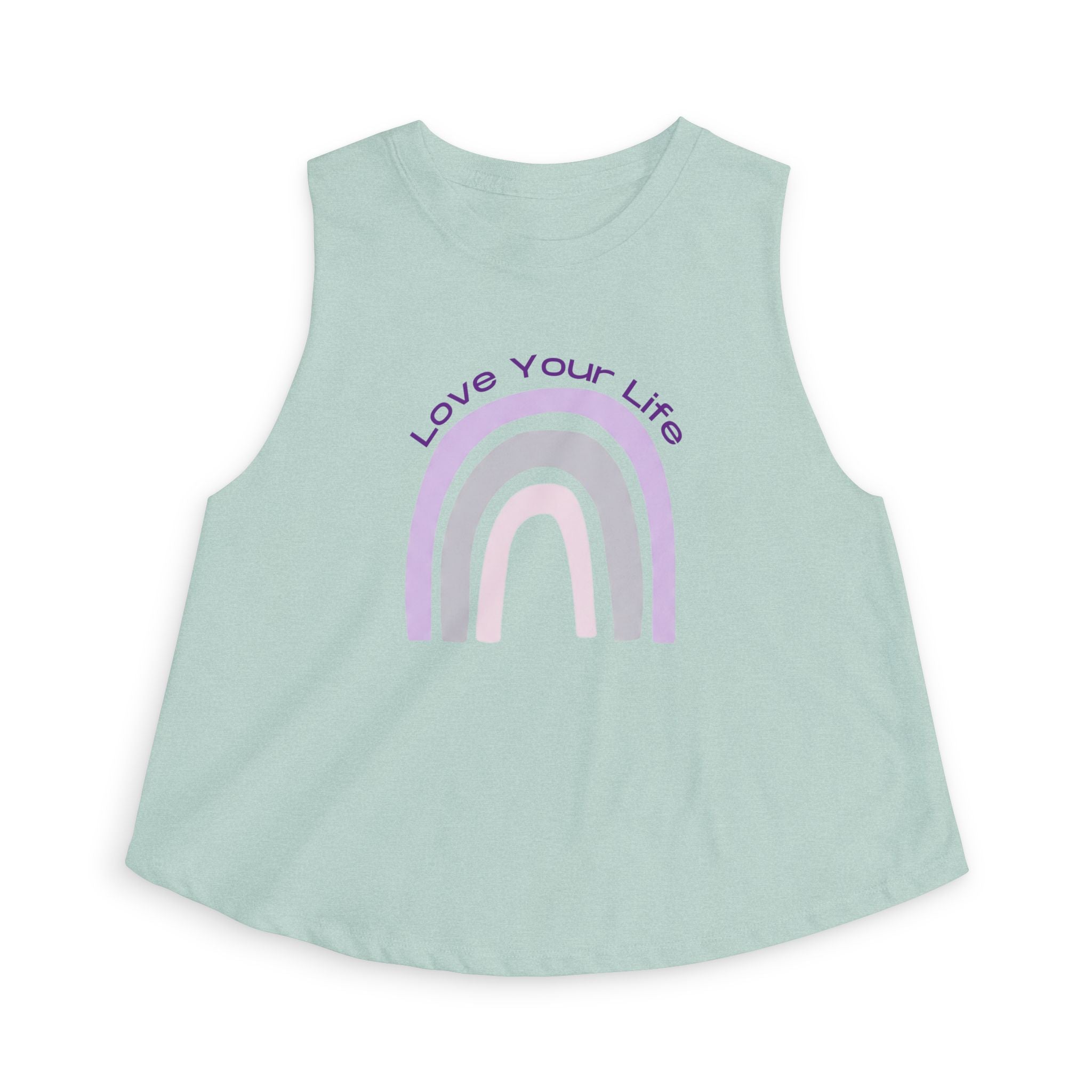 Love Your Life Rainbow Crop Top — Positive Message Women's Tank