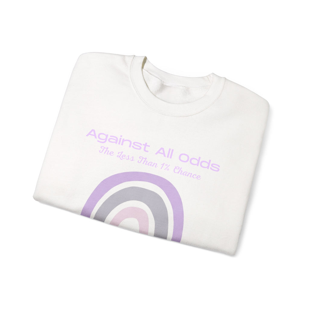 Crewneck Sweatshirt — Pastel Rainbow “Against All Odds” Inspirational Pullover