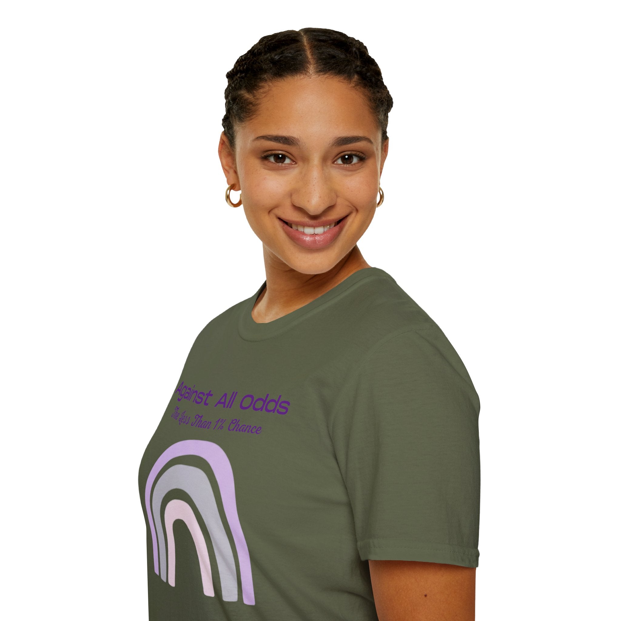 Against All Odds Rainbow T-Shirt – Inspirational 'The Less Than 1% Chance' Design