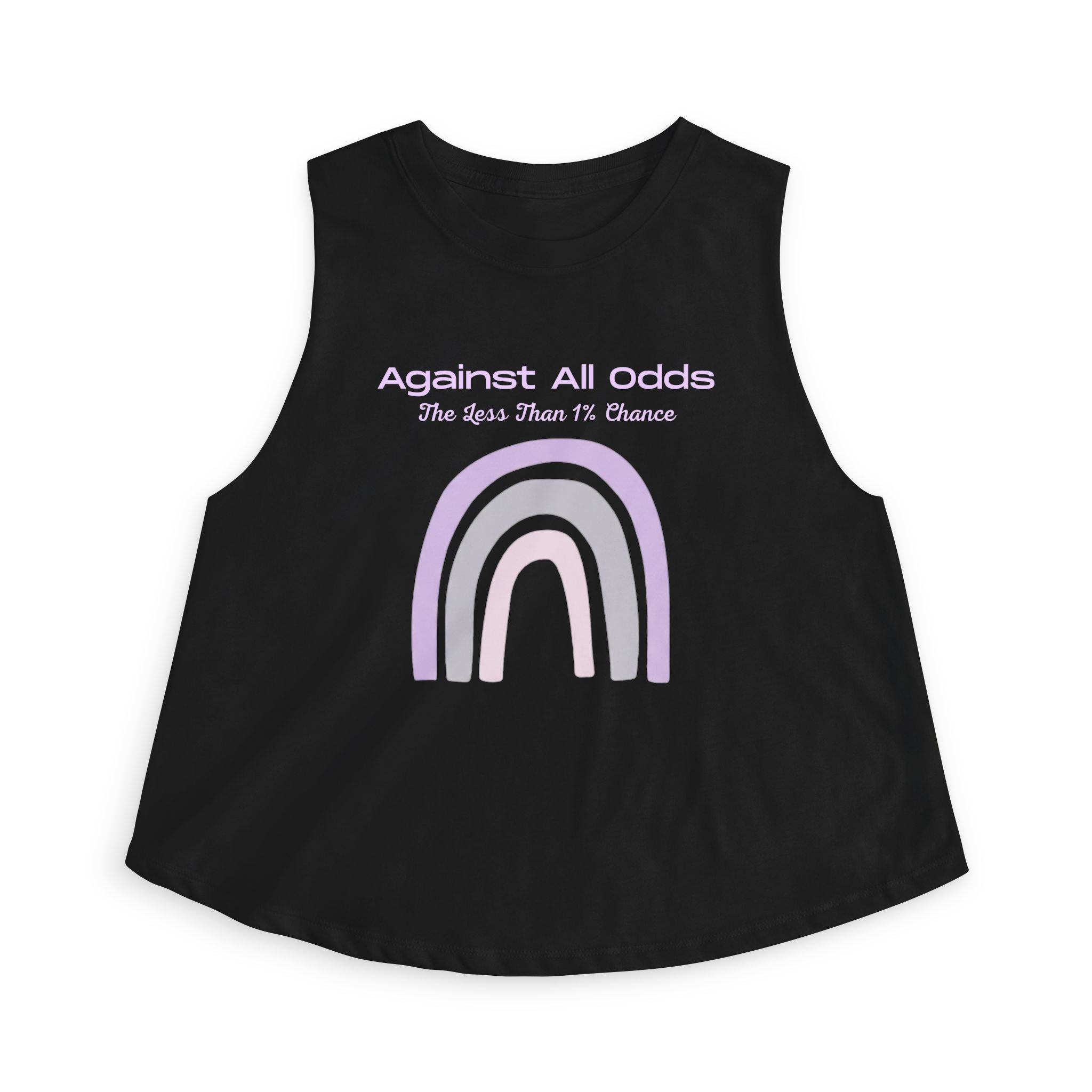 Against All Odds Rainbow Crop Top — Inspirational Pastel Graphic Tank