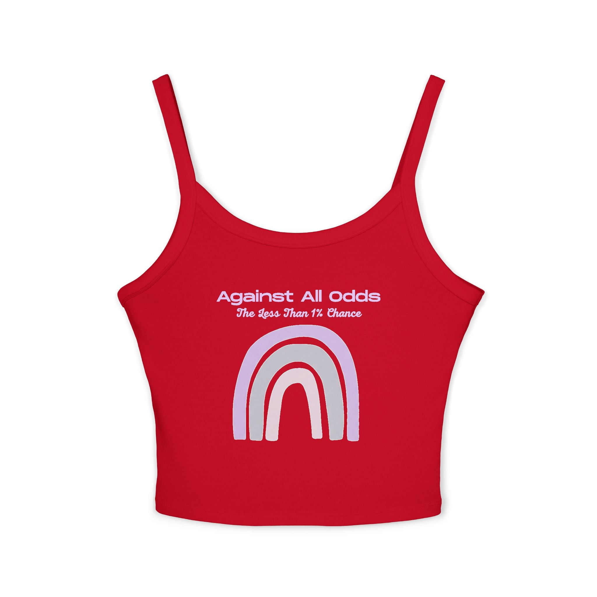 Spaghetti Tank — 'Against All Odds' Pastel Rainbow Crop Top
