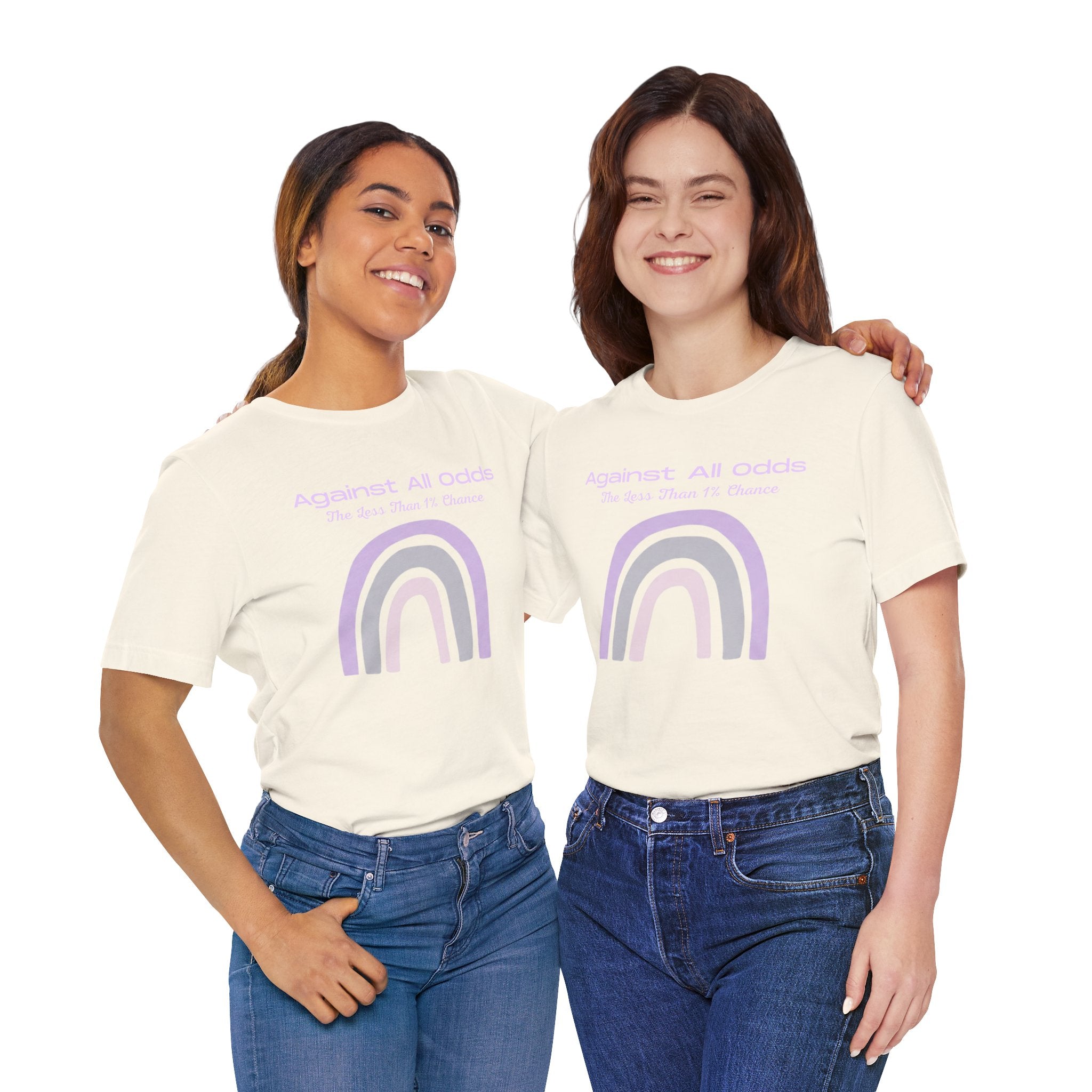 Against All Odds Rainbow Tee — Pastel Inspirational Graphic T-Shirt