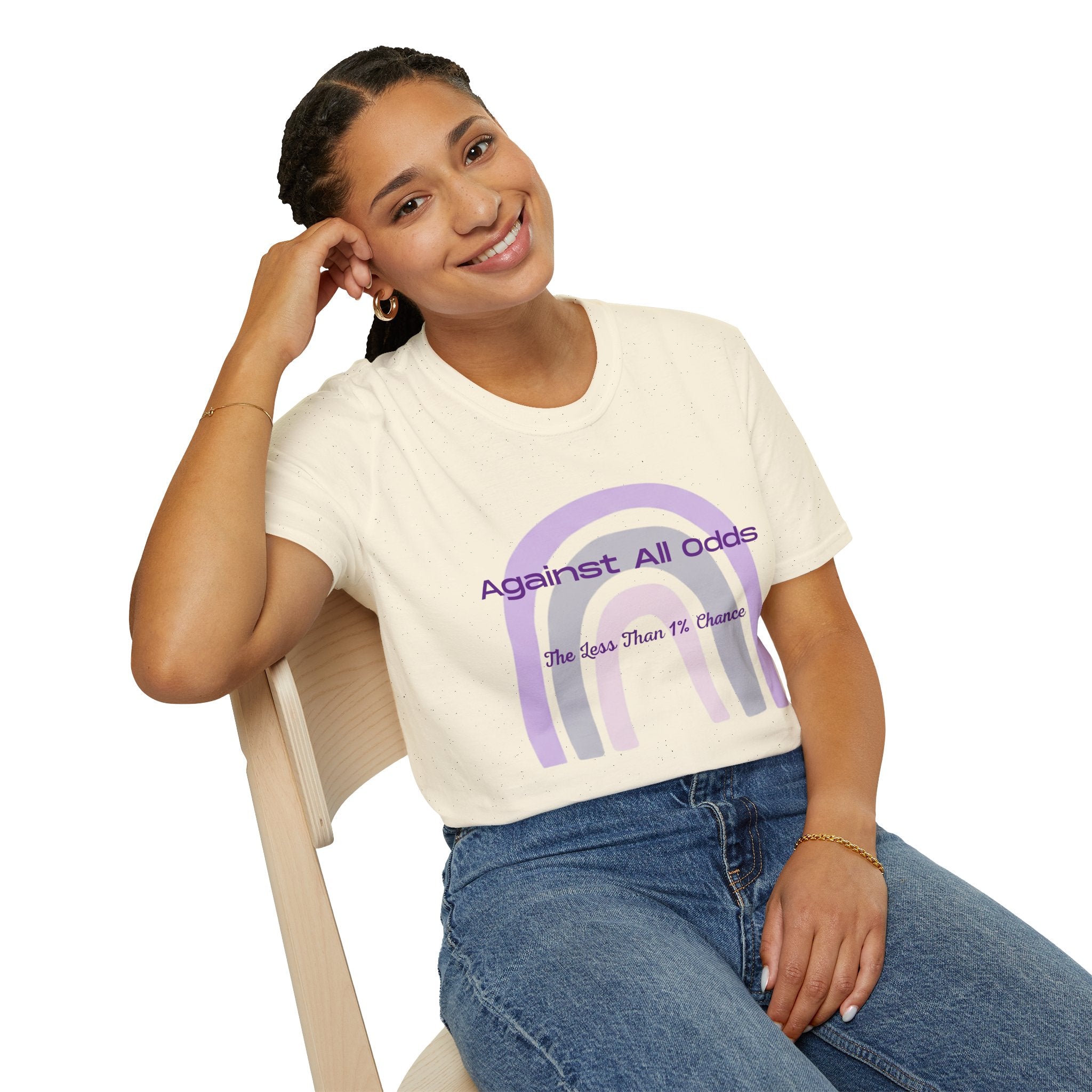 Against All Odds Rainbow T-Shirt — 'The Less Than 1% Chance' Inspirational Tee