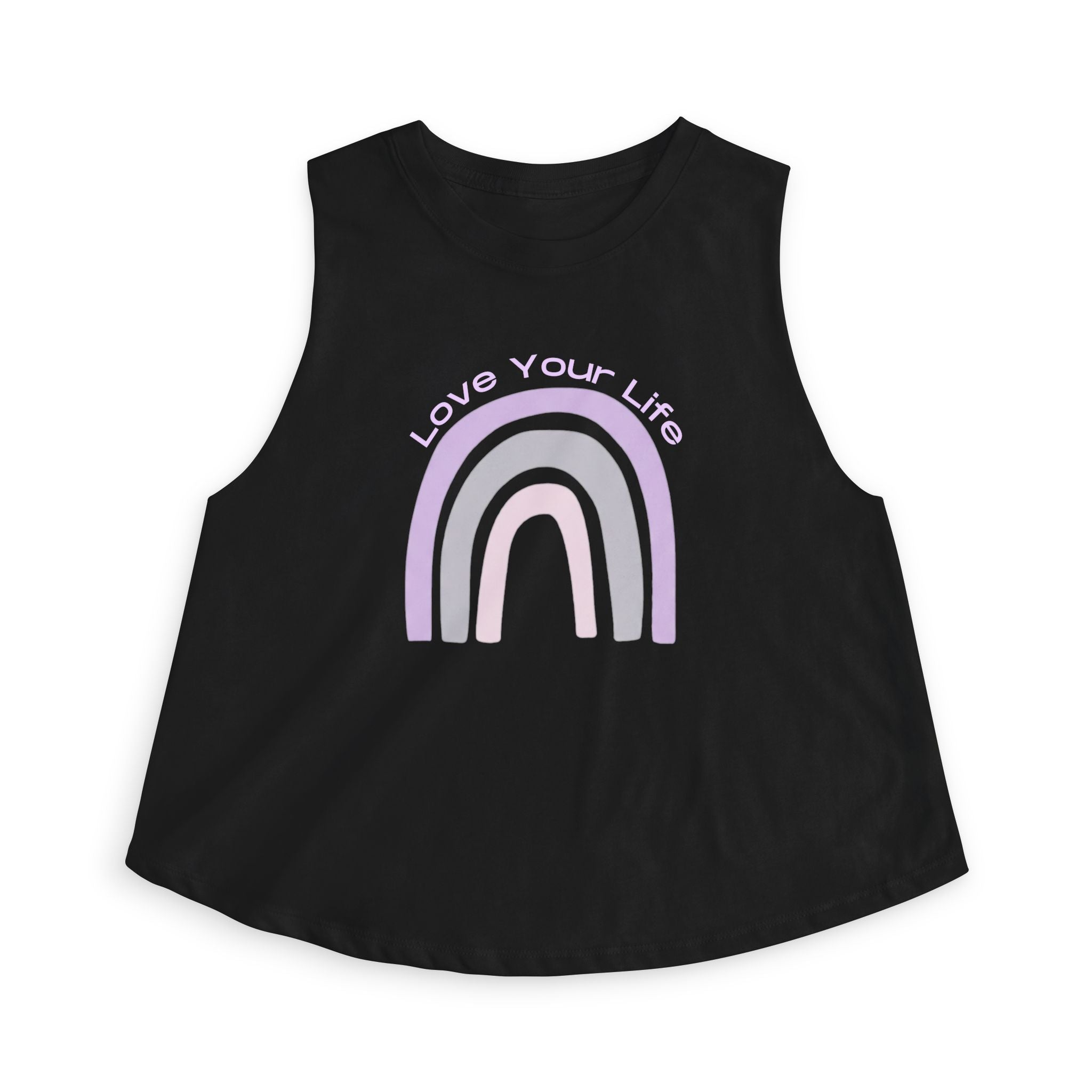 Love Your Life Rainbow Crop Top — Pastel Positive Women's Tank