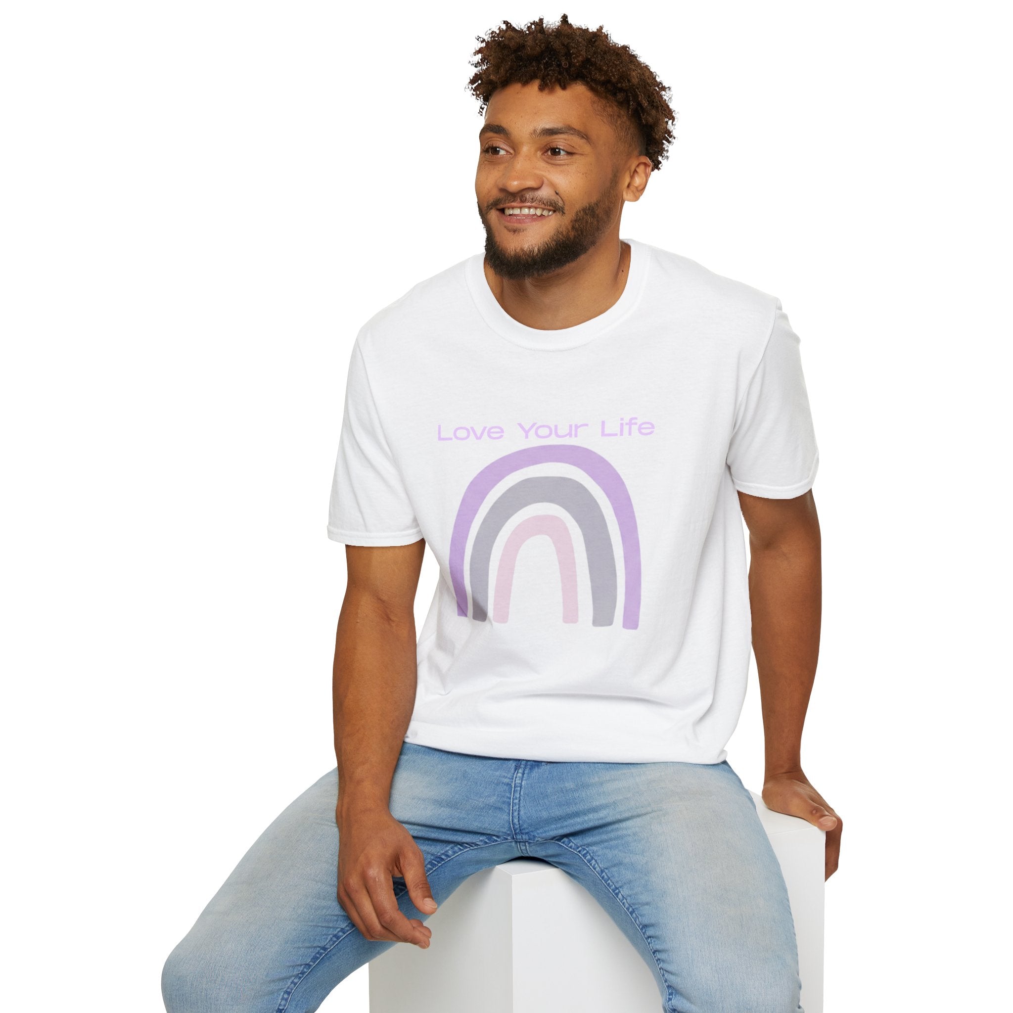 Love Your Life Rainbow T-Shirt — Pastel Positive Message Tee