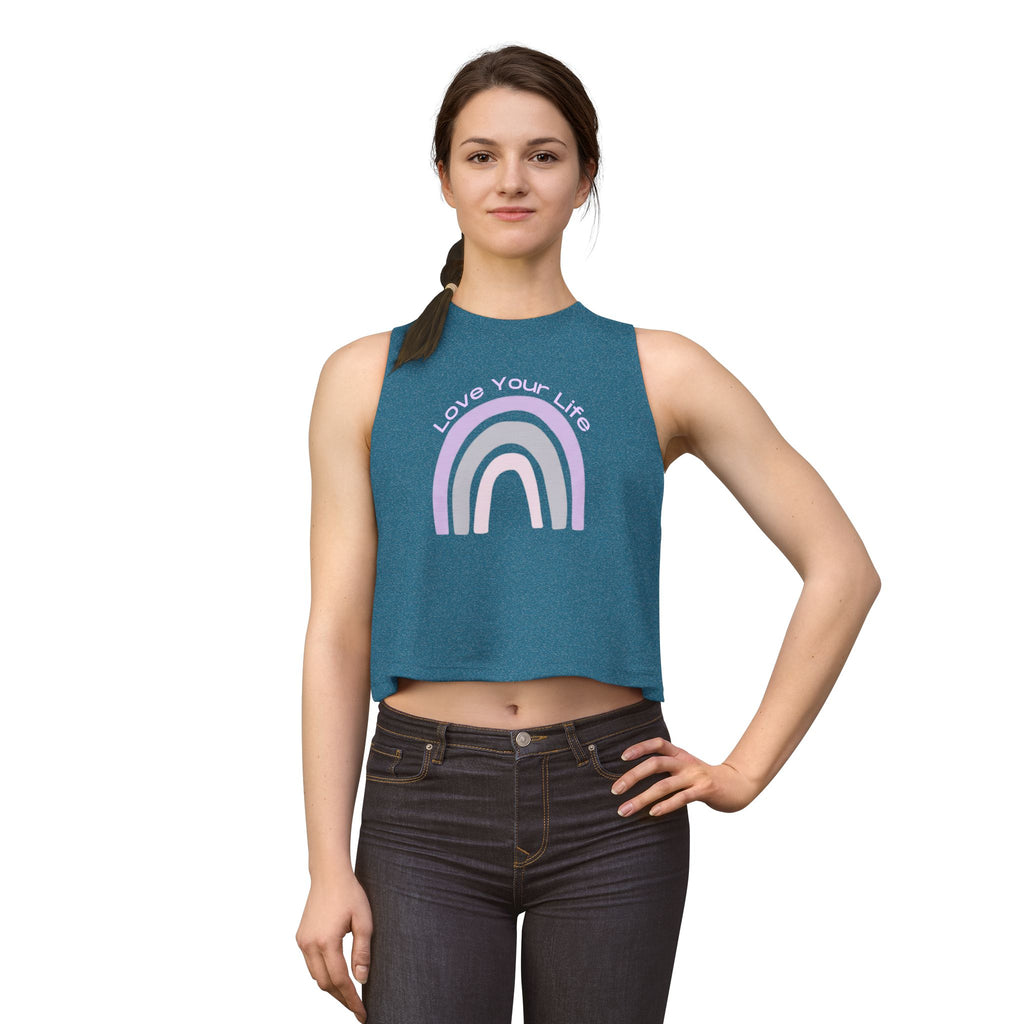 Love Your Life Rainbow Crop Top — Pastel Positive Women's Tank