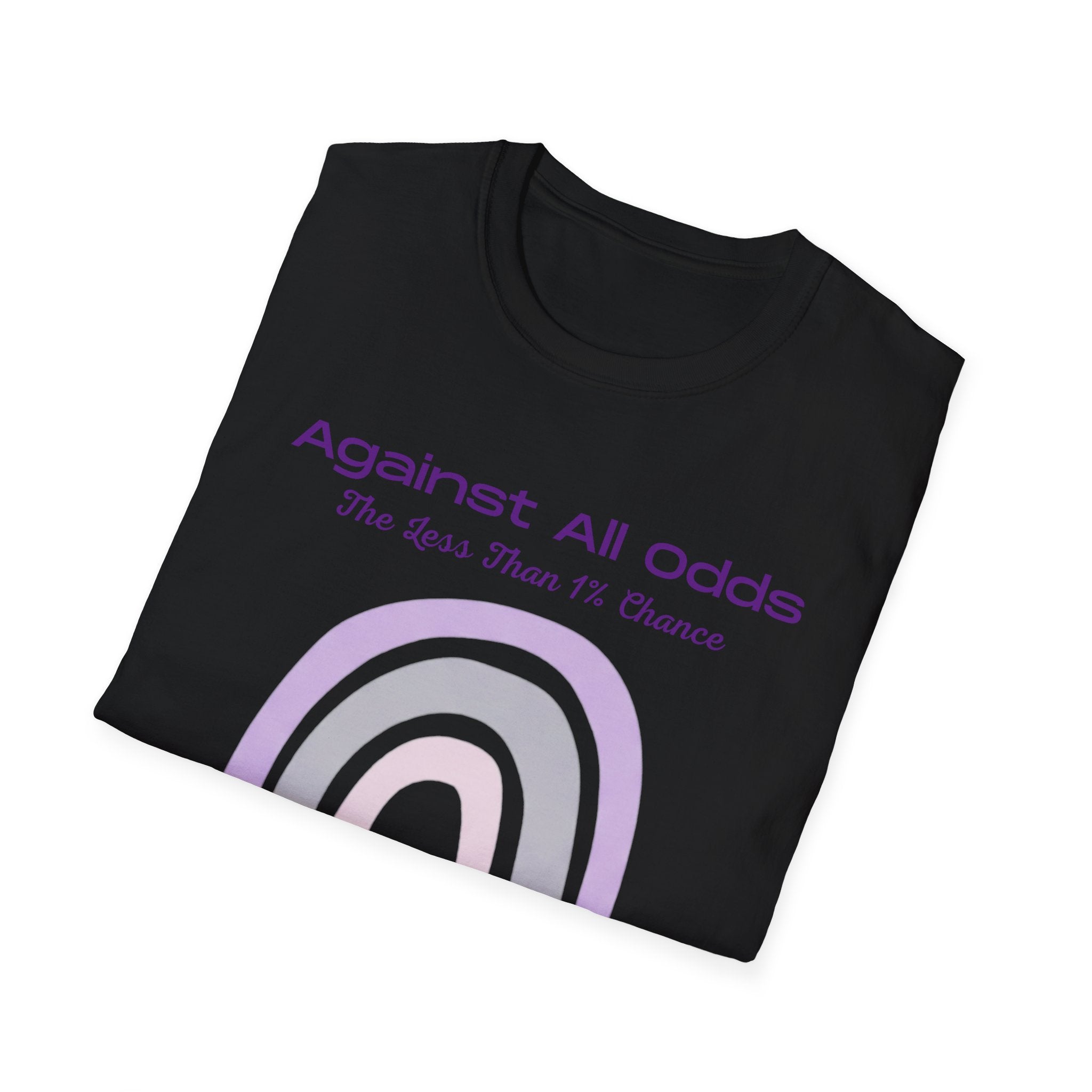 Against All Odds Rainbow T-Shirt – Inspirational 'The Less Than 1% Chance' Design