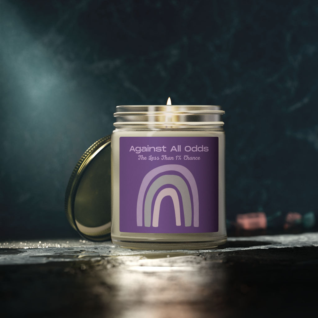 Scented Candle — Coconut Apricot Wax “Against All Odds” Purple Rainbow (4oz/9oz)