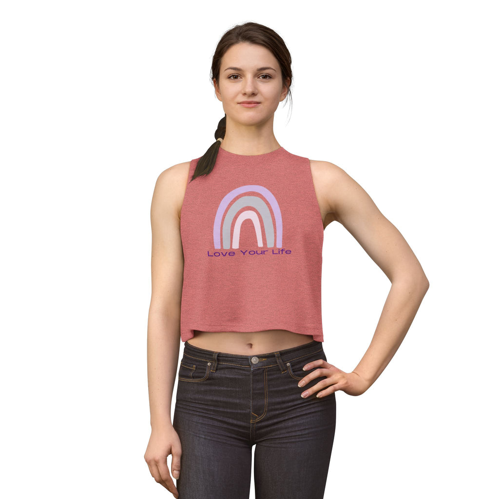 Love Your Life Rainbow Crop Top — Women's Positive Message Tank