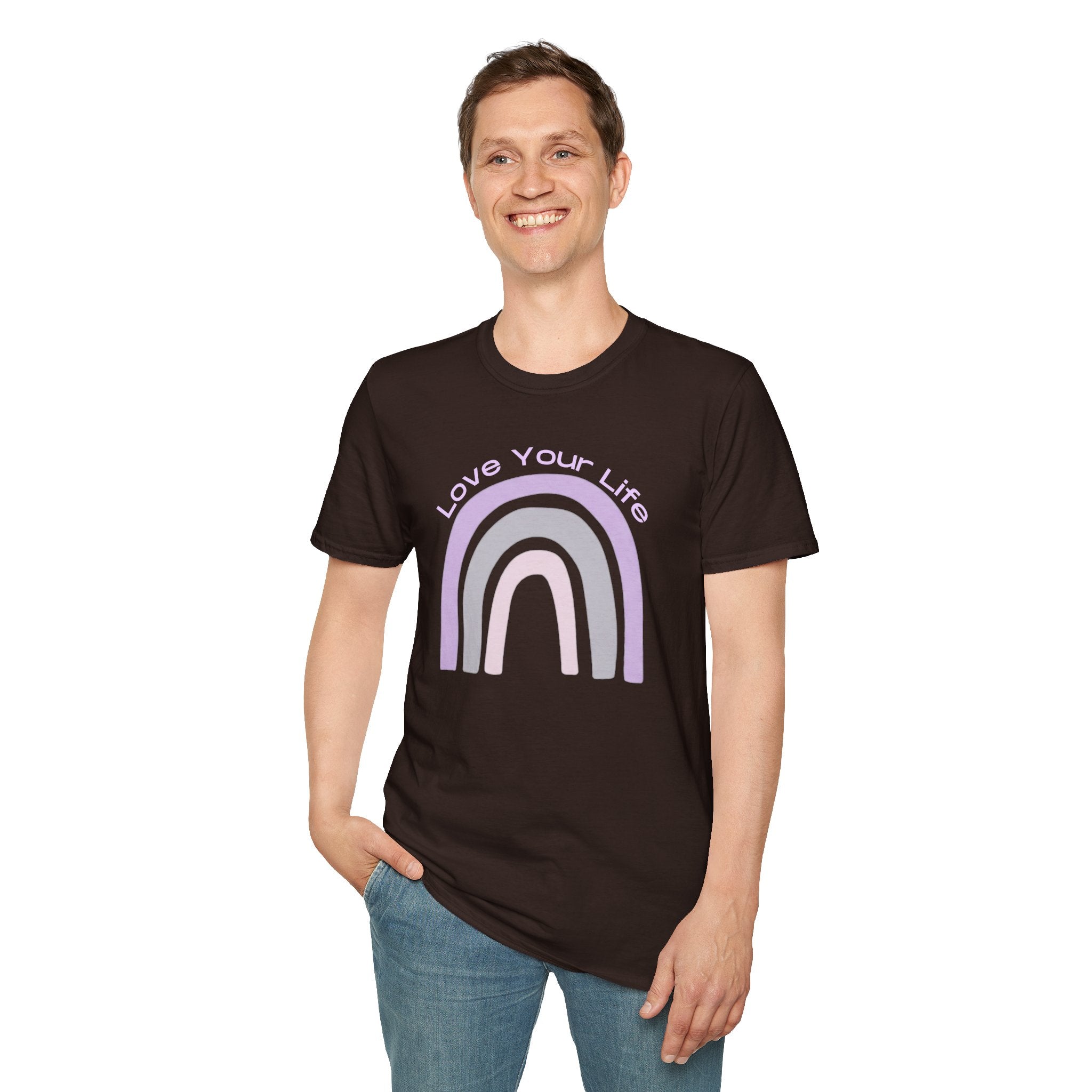 Love Your Life Rainbow T-Shirt — Pastel Retro Positive Tee