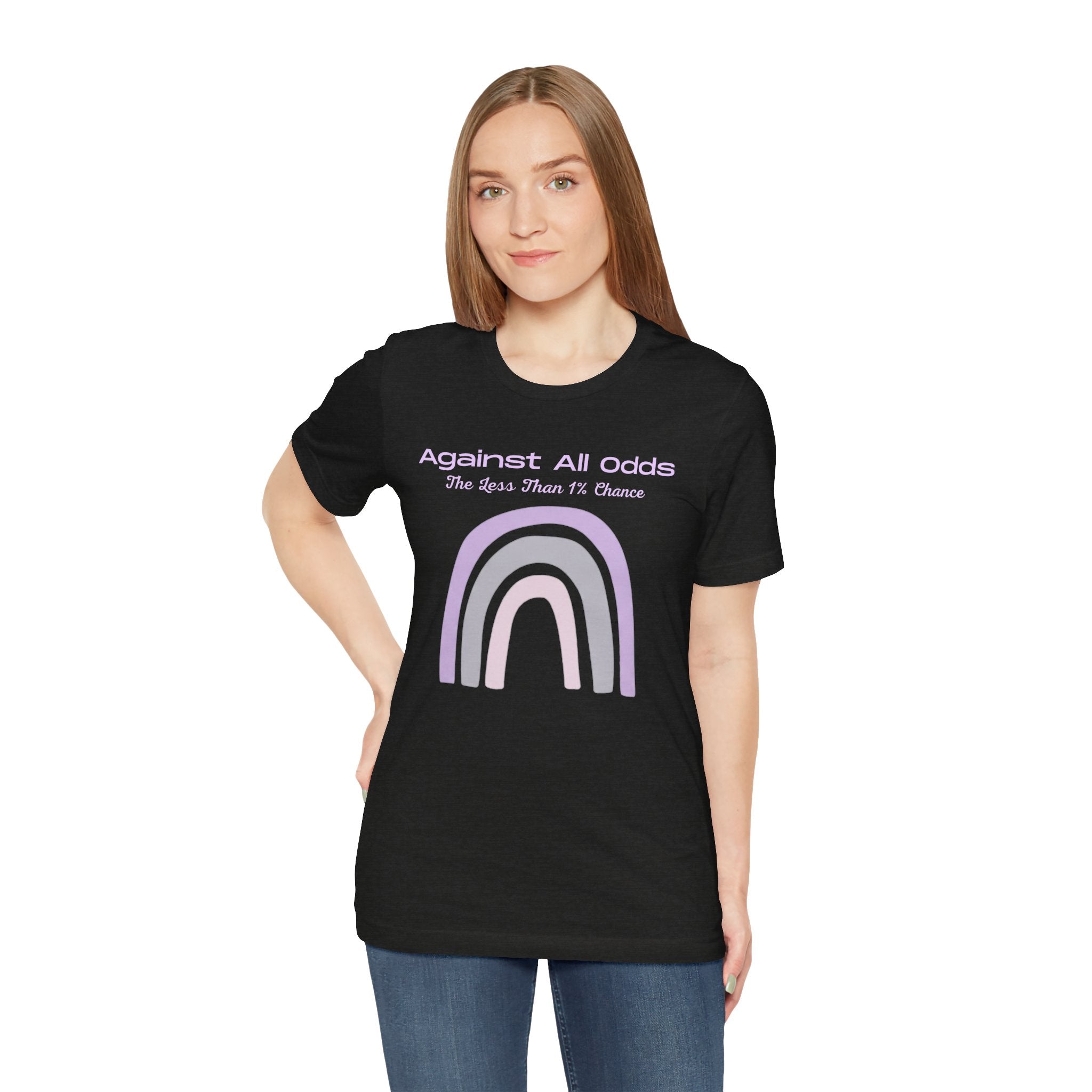Against All Odds Rainbow Tee — Pastel Inspirational Graphic T-Shirt