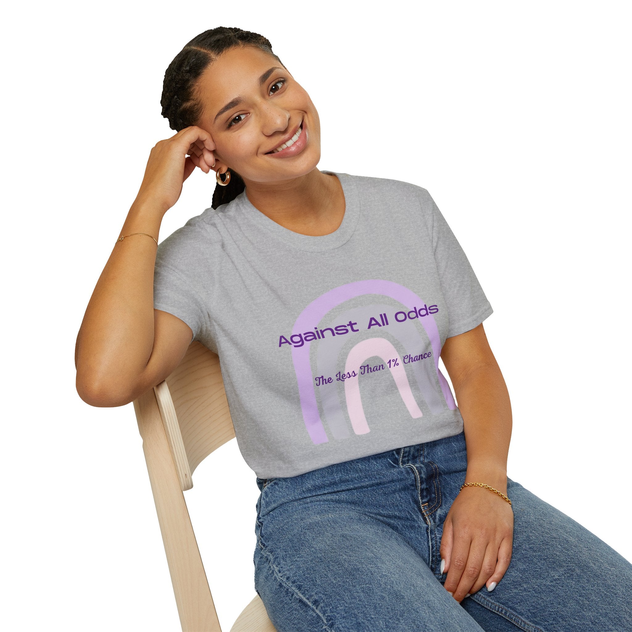 Against All Odds Rainbow T-Shirt — 'The Less Than 1% Chance' Inspirational Tee