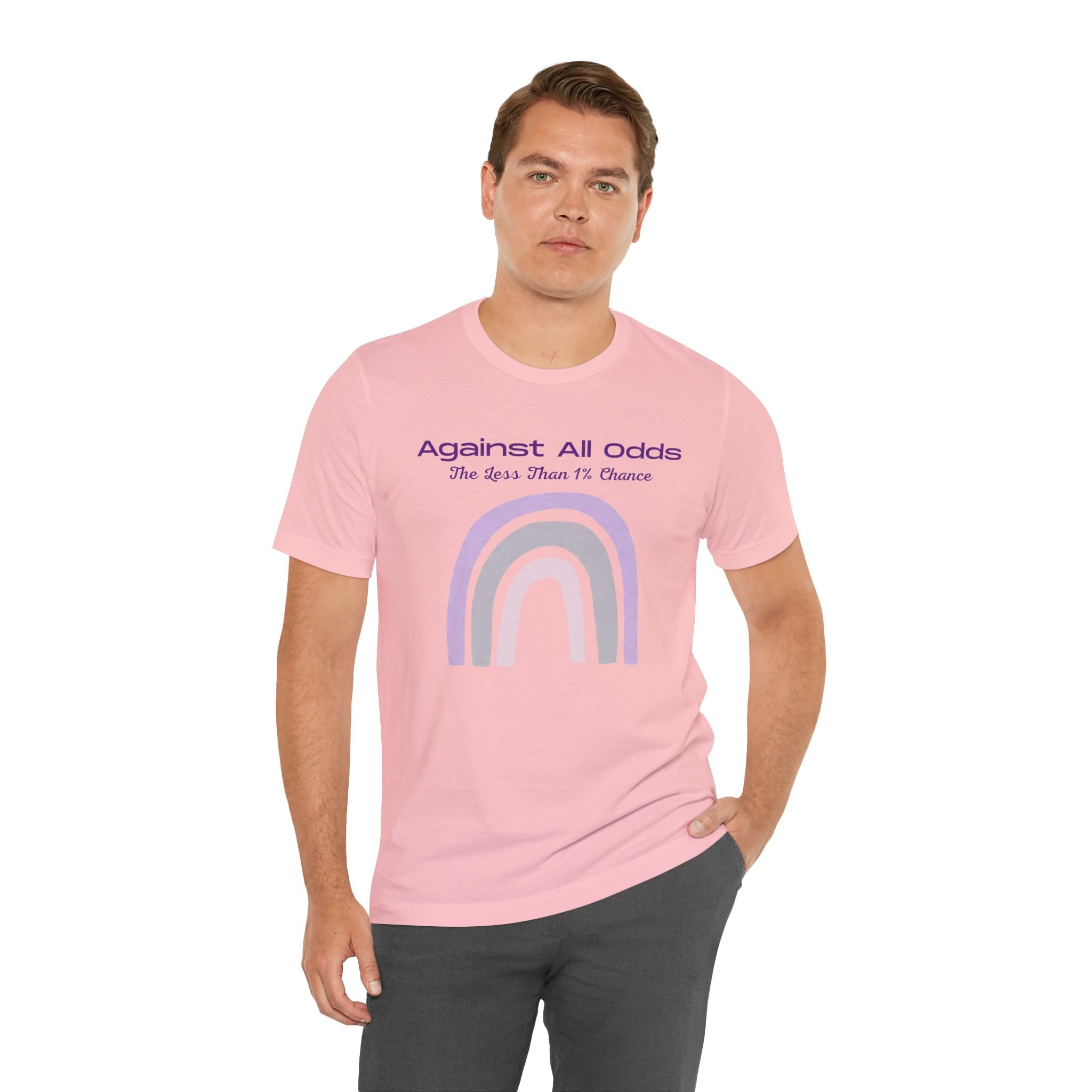 Against All Odds Rainbow Tee – Inspirational Pastel Graphic Shirt