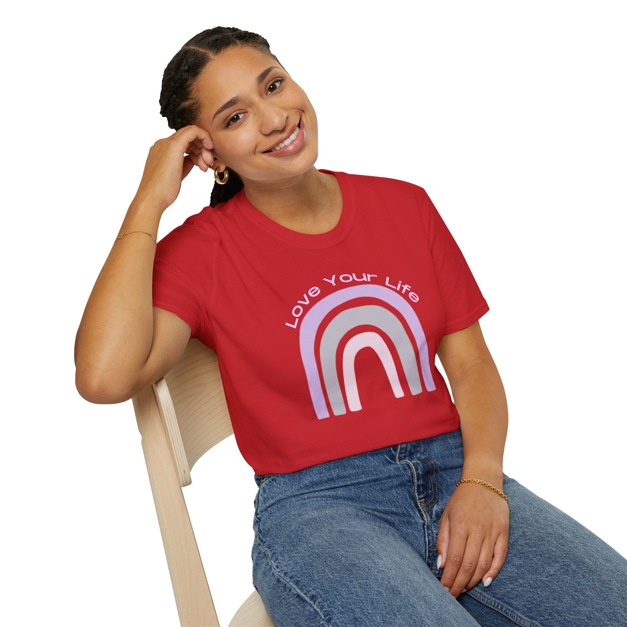 Love Your Life Rainbow T-Shirt — Pastel Retro Positive Tee