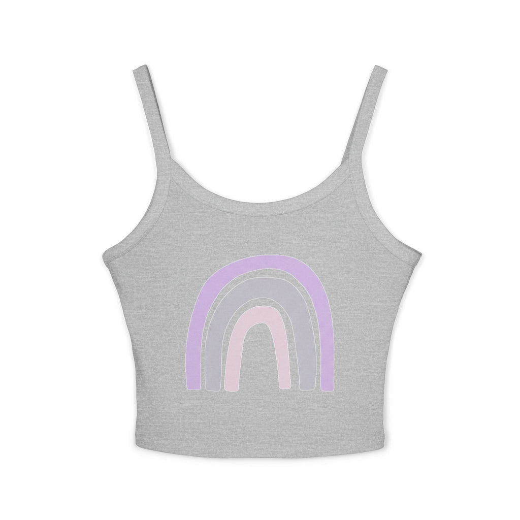 Women's Spaghetti Strap Tank Top — Pastel Rainbow Design