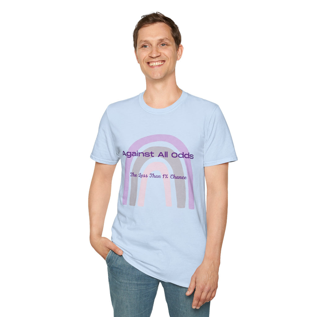 Against All Odds Rainbow T-Shirt — 'The Less Than 1% Chance' Inspirational Tee