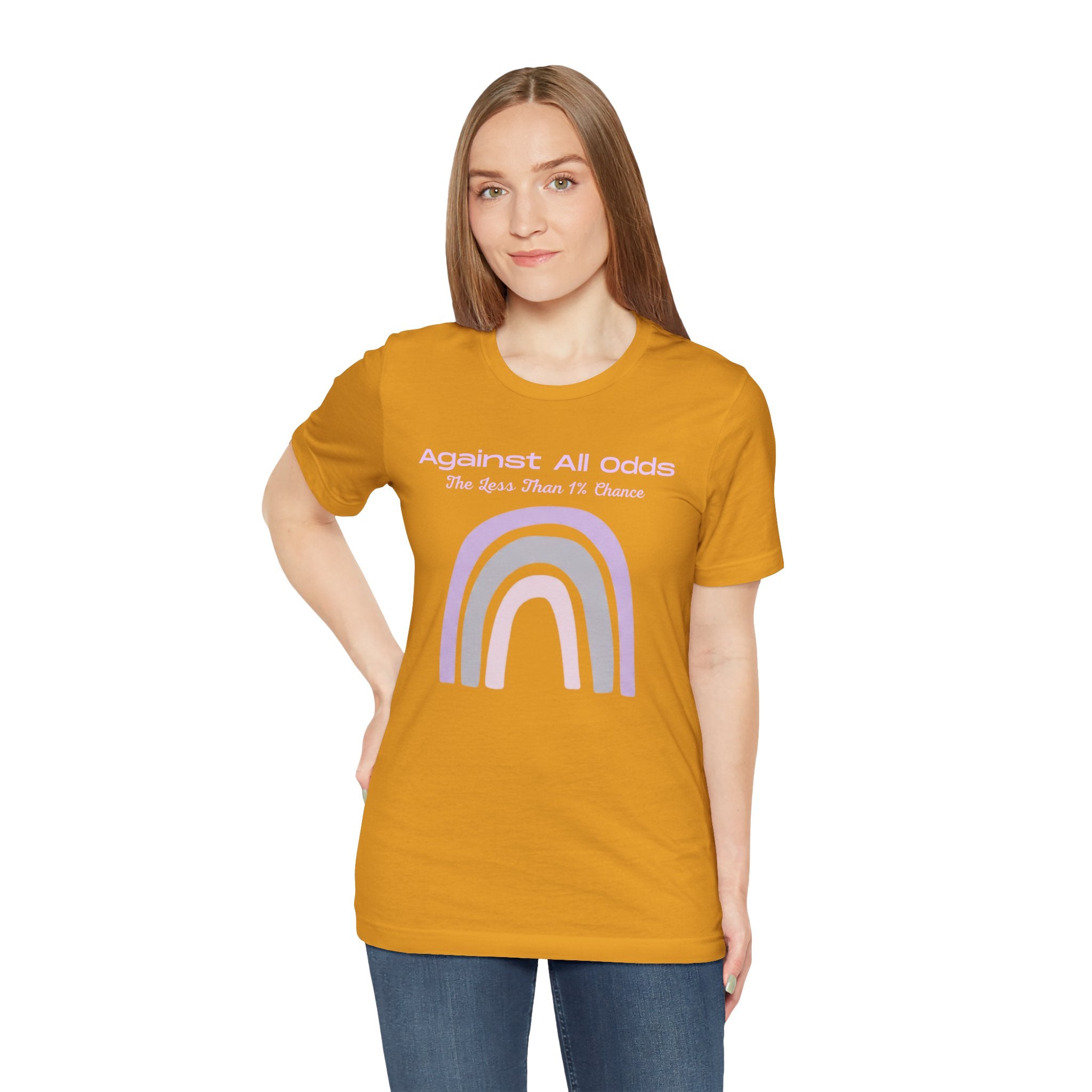Against All Odds Rainbow Tee — Pastel Inspirational Graphic T-Shirt