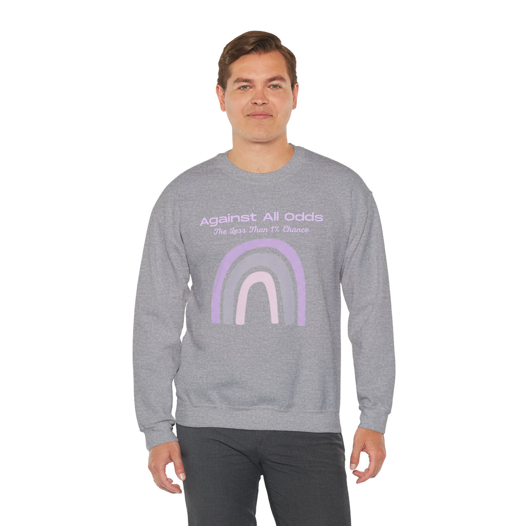 Crewneck Sweatshirt — Pastel Rainbow “Against All Odds” Inspirational Pullover