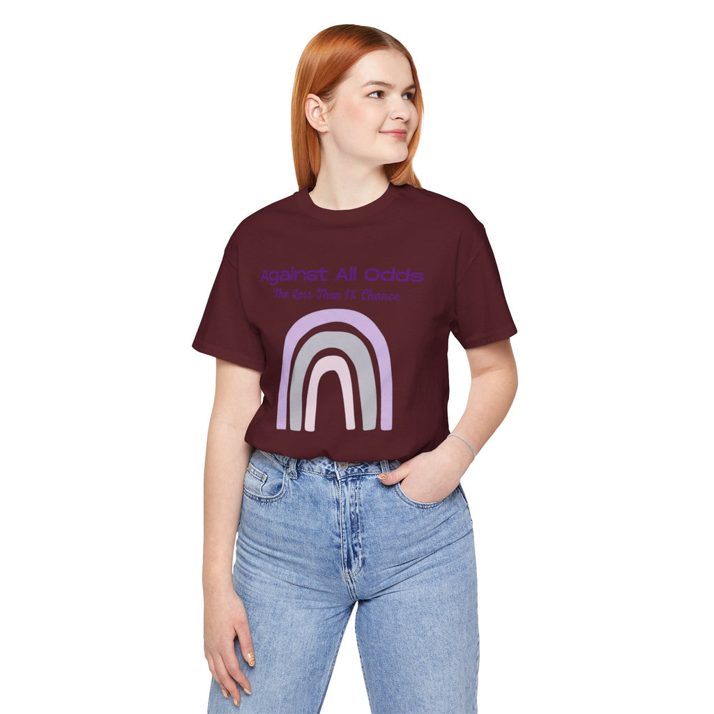 Against All Odds Rainbow Tee – Inspirational Pastel Graphic Shirt
