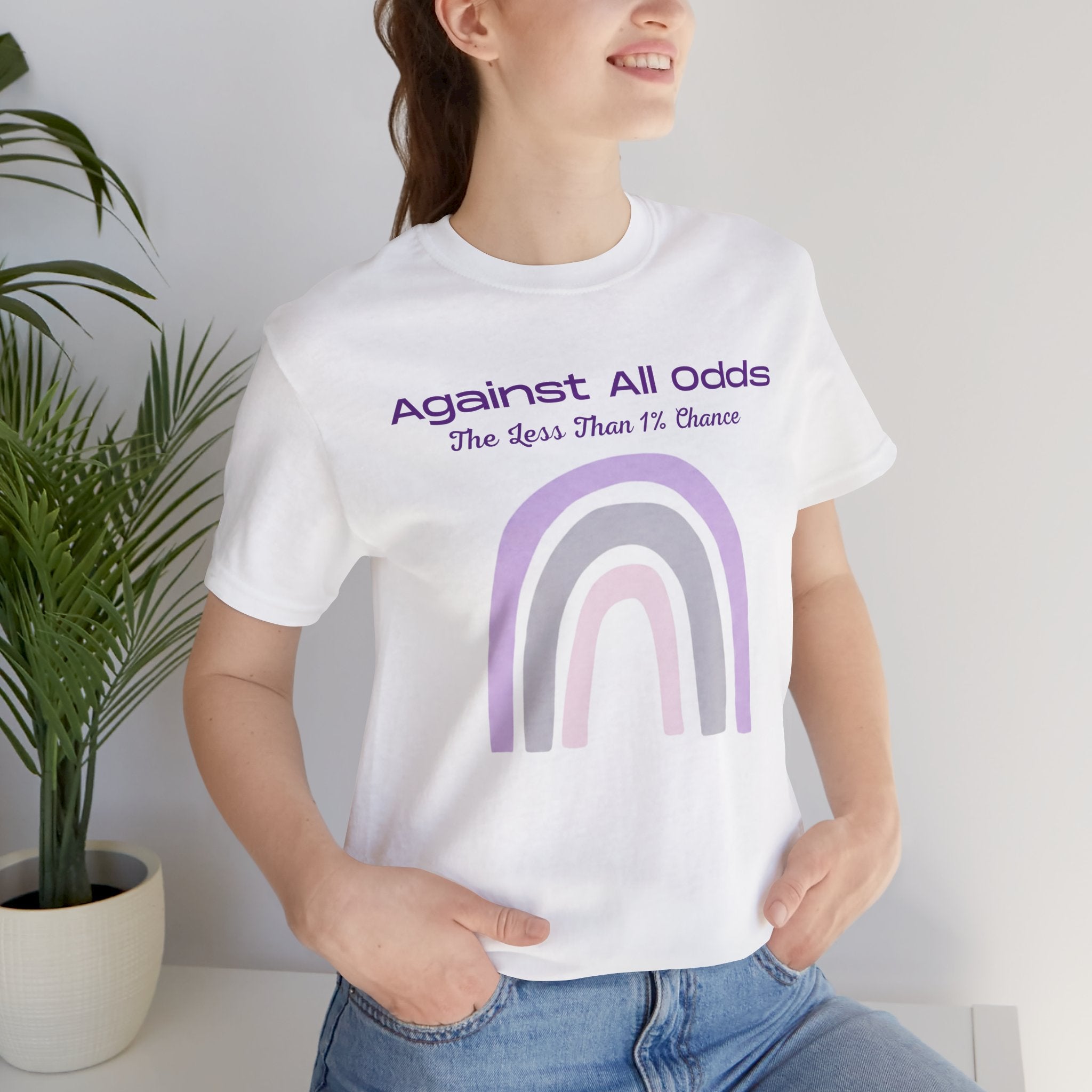 Against All Odds Rainbow Tee – Inspirational Pastel Graphic Shirt